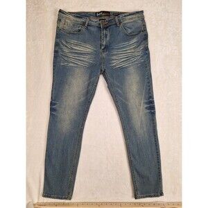 Switch Remarkable Jeans Mens 36X30 Slim Taper Fit Casual EUC Tinted Whiskers